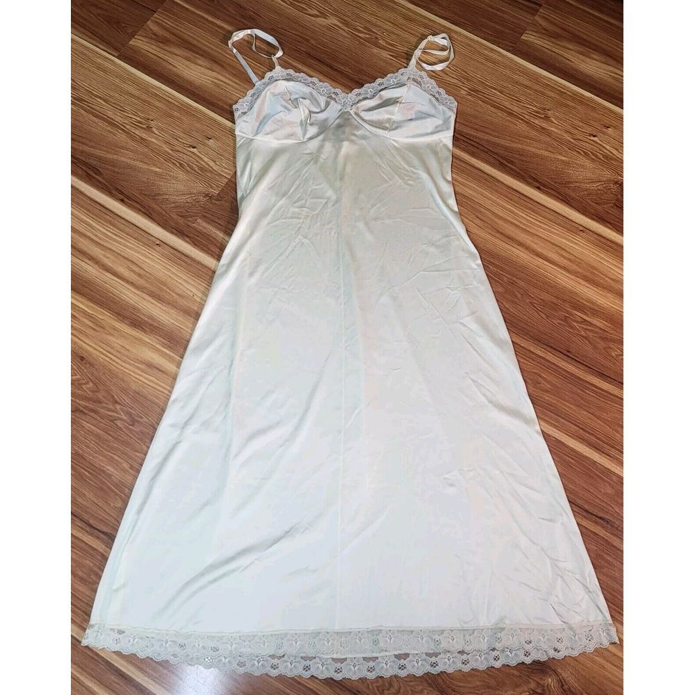 Jenelle Of California Vtg Lingerie Strappy Nightgown Cream Ivory Size Large‎